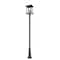 Z-Lite Rainer 5 Light Outdoor Post Mounted Fixture, 15.5in. W x 121.5in. H, Black 5015PHXLR-519P-BK - alternate 2